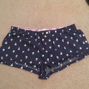 Aerie navy blue Christmas pajama shorts